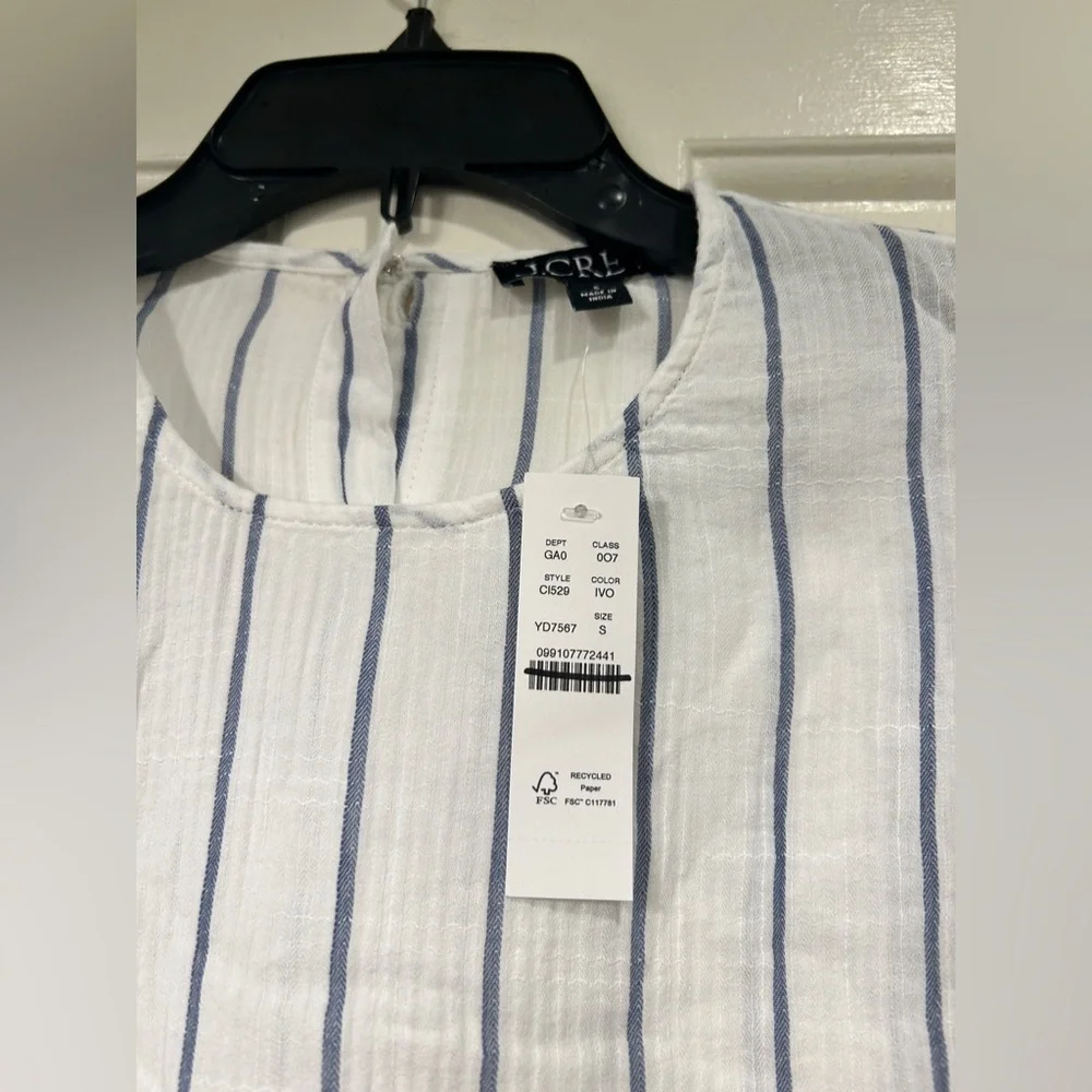 J.Crew Puff-sleeve top in sheer gauze small NWT